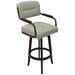 Latitude Run® Swivel Bar Stool Upholstered/Metal in Brown/Gray | 52 H x 22.5 W x 20.5 D in | Wayfair 3F2E541327964D53A524B62A54C0055F