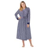 Plus Size Women's Marled Long Duster Robe by Dreams & Co. in Evening Blue Marled (Size 26/28)