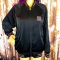 Lularoe Jackets & Coats | Lularoe Satin Track Jacket W/ Rose Gold Trim M | Color: Black/Pink | Size: M