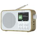 DAB DAB+ FM Portable Radio, Bluetooth, Alarm, Battery, Alarms, AUX, Headphone, 60 Presets (AZATOM Aspire Oak)