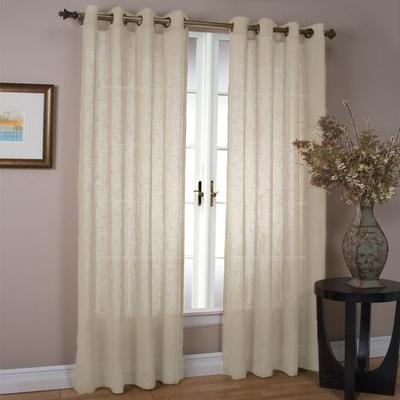 Shannon Semi Sheer Grommet Curtain Panel, 52 x 63, Eggshell