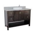 "49"" Single vanity in Silvery Brown finish with Gray granite top and round sink - BellaTerra 400300-SB-GYRD"
