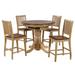 Sunset Trading Brook 5 Piece Round or Oval Butterfly Leaf Pub Table Set With Slat Back Stools - Sunset Trading DLU-BR4260CB-B60-PW5PC