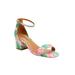 Extra Wide Width Women's The Orly Sandal by Comfortview in Pink Palm (Size 10 WW)