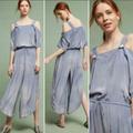 Anthropologie Pants & Jumpsuits | Anthropologie Silky Pale Blue Jumpsuit - M | Color: Blue/Gray | Size: M