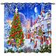 YUANZU Christmas Blackout Curtains, Snowflakes Christmas Tree Gifts Snowman Patterns Microfiber Fabric Eyelet Blackout Curtains for Living Room Bedroom W168cm (66") x D183cm (72") 2 Panels