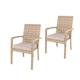 Ambientehome 2er Set Polyrattan Stapelstuhl beige/grau Stuhl