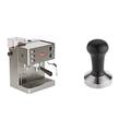 Lelit pl82t Maschine für Espresso, 0.35 kg, 230 V, 1200 W, stahl & Motta 8100/B Tamper aus Edelstahl, planar mit schwarzem Echtholzgriff, 58 mm