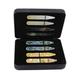 COLLAR AND CUFFS LONDON - 8 Shirt Collar Stiffeners - 4 MOTHER OF PEARL DESIGNS - 2.35" - Green Brown Gold and Black Colours - With Presentation Gift Box - 4 pairs