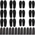 BIZARRE.LY Black Fluffy Spa Slippers with Drawstring Bags (12 Pairs) - Closed Toe Washable Reusable Slippers - Two Sizes (S, L) Fits Men & Women - For Bathroom, Guests, Travel, Home, Wedding & Hotel