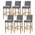 ZHFEL Bar Stool Cover Chair Covers Velvet Stretch Counter Stool Chair Slipcovers Removable Washable Reusable Soft Pub Chair Protector Cover for Height Bar Stool Cafe Kitchen-6 Pcs-Dark gray