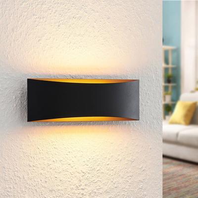 Arcchio LED-Wandleuchte Jelle, 27 cm, schwarz/gold, up/down Image