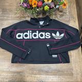 Adidas Tops | Adidas Cropped Sweatshirt Large | Color: Black/Pink | Size: L