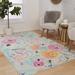 White 60 x 36 x 0.41 in Rug - Mistana™ Baby & Kids Abdullah Kids Rug in Orange/Blue/Pink, Polyester | 60 H x 36 W x 0.41 D in | Wayfair