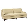 Lillian August Drake 90" Recessed Arm Sofa w/ Reversible Cushions Cotton in Brown/Green/Indigo | 35 H x 90 W x 39 D in | Wayfair LA7142S_LEE CREAM