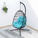 Freeport Park® Helman Porch Swing w/ Stand Nylon/Wicker/Rattan in Black | 76.38 H x 37.4 W x 22 D in | Wayfair D4CC668F3E664EE59D09C1E5F0D447B9