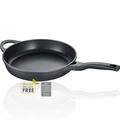 Berndes Vienna Frying Pan 28 cm, Suitable for All Cookers, Frying Pan with 3-Layer Non-Stick Coating, Full Surface Induction, Non-Stick Coating, Aluminium, Black