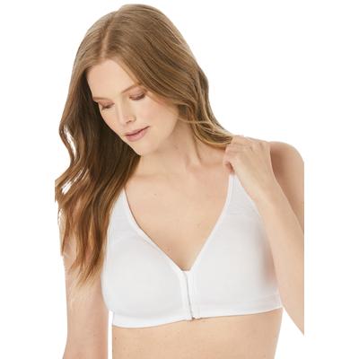 Plus Size Women's Wireless Front-Close Cotton Comfort Bra by Catherines in White (Size 50 DDD)