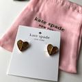 Kate Spade Jewelry | Kate Spade Gold Heart Glitter Studs | Color: Gold | Size: Os