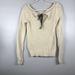 Free People Sweaters | Free People Crochet Sweater Bow Back Sz S | Color: Cream | Size: S