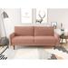 Corrigan Studio® Anacapa 70" Velvet Round Arm Sofa Polyester in Brown | Wayfair 62E818E6D86E49DE8AC8656571F8EF6F