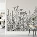 GK Wall Design Garden Hand Drawing Wall Mural Vinyl in Black/White | 112" W x 75" L | Wayfair GKWP000181W112H75_V