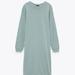 Zara Dresses | Nwt Zara Bluish Plush Dress, M | Color: Blue/Green | Size: M