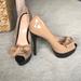 Jessica Simpson Shoes | Jessica Simpson Peep Toe Heels | Color: Black/Tan | Size: 5.5