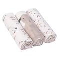 LÄSSIG Baby Mulltuch Spucktuch Puckdecke 3er Set Baumwolle 80 x 80 cm/ Heavenly soft Swaddle L Tiny Farmer Speckles