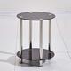4HOMART 2 Tiers Small Black Side Table with Round Tempered Glass Top and Metal Frame Living Room Bedroom End Table Coffee Sofa Table Furniture
