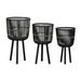 " Bamboo Footed Planters 11/13/15"", Black - Sagebrook Home 14780-07"