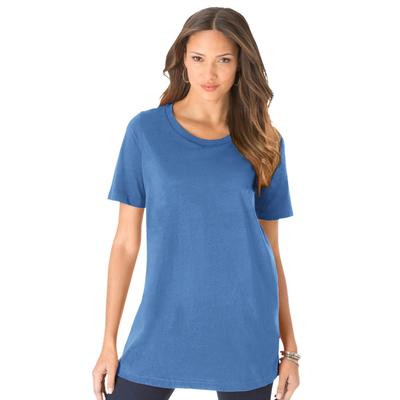 Plus Size Women's Ultimate Crewneck Tee by Roaman's in Horizon Blue (Size L) Shirt