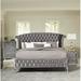 Rosdorf Park Haowen Tufted Bed Upholstered/Velvet in Gray | 66.25 H x 104 W x 92.25 D in | Wayfair 712F934DADBC49B48ACC311C1E67E7E0