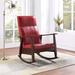 Red Barrel Studio® Dondee Rocking Chair Faux Leather/Solid + Manufactured Wood in Brown/Red | 43 H x 38 W x 29 D in | Wayfair