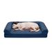 Quilted Full Support Sofa Pet Bed, 30" L X 20" W X 6.25" H, Navy, Medium, Blue