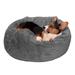 Round Plush Ball Pet Bed, 19.7" L X 19.7" W X 26" D, Gray Mist, Medium