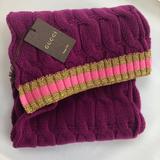 Gucci Accessories | Gucci Cable Knit Scarf In Purple | Color: Pink/Purple | Size: 25 X 180cm