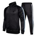 MANLUODANNI Men's Tracksuit Sets Bottoms Full Zip Casual Jogging Gym Suit Jacket with Pockets Black50 S