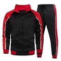 MANLUODANNI Men's Tracksuit Sets Bottoms Full Zip Casual Jogging Gym Suit Jacket with Pockets Black49 M