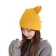 LKXHarleya Fashion Cat Ear Beanie Cap, Thicker Warm Knit Hats Kitty Ears Winter Hat for Women,Yellow