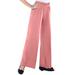 Plus Size Women's Wide-Leg Soft Knit Pant by Roaman's in Desert Rose (Size 5X) Pull On Elastic Waist