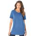 Plus Size Women's Crewneck Ultimate Tee by Roaman's in Horizon Blue (Size M) Shirt