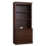 Tuscan File Console & Hutch with Shelves - Dark Walnut - Ballard Designs - Ballard Designs