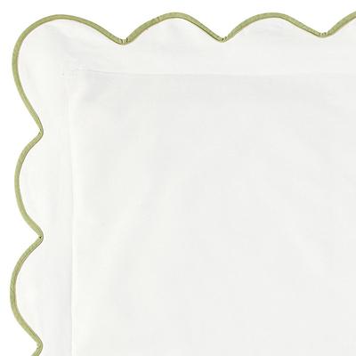 Emma Scalloped Duvet Cover - Sage, King - Ballard Designs
