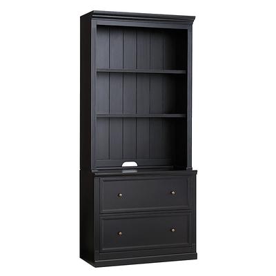 Tuscan File Console & Hutch with Shelves - Black - Ballard Designs