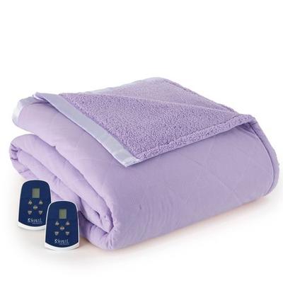 Micro Flannel Sherpa Heated Blanket, Full / Double, Amethyst