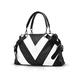 NICOLE & DORIS Handbags for Ladies top-Handle Bags for Women Large Cross Body Bag Black and White