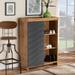 Baxton Studio Caspian Modern Two-Tone Grey & Oak Brown Finished Wood Shoe Cabinet - Wholesale Interiors MPC8015-Oak/Grey-Cabinet