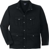 Men's Big & Tall Sweater Fleece Multi-Pocket Jacket by KingSize in Black (Size 4XL)