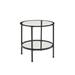 Birch Lane™ Abrienda Glass End Table w/ Storage Glass/Metal in Brown | 24.13 H x 24 W x 24 D in | Wayfair B275E23F9F89442EB4794A707D1FFE01